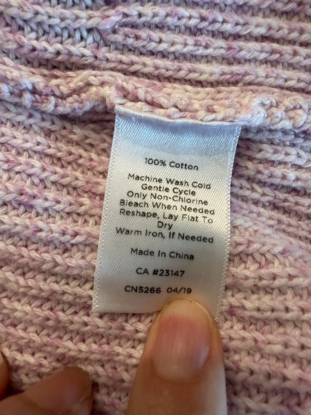Talbots Light Pink Open-Front Knit Cardigan with Pockets 100% Cotton size Large - Picture 6 of 6